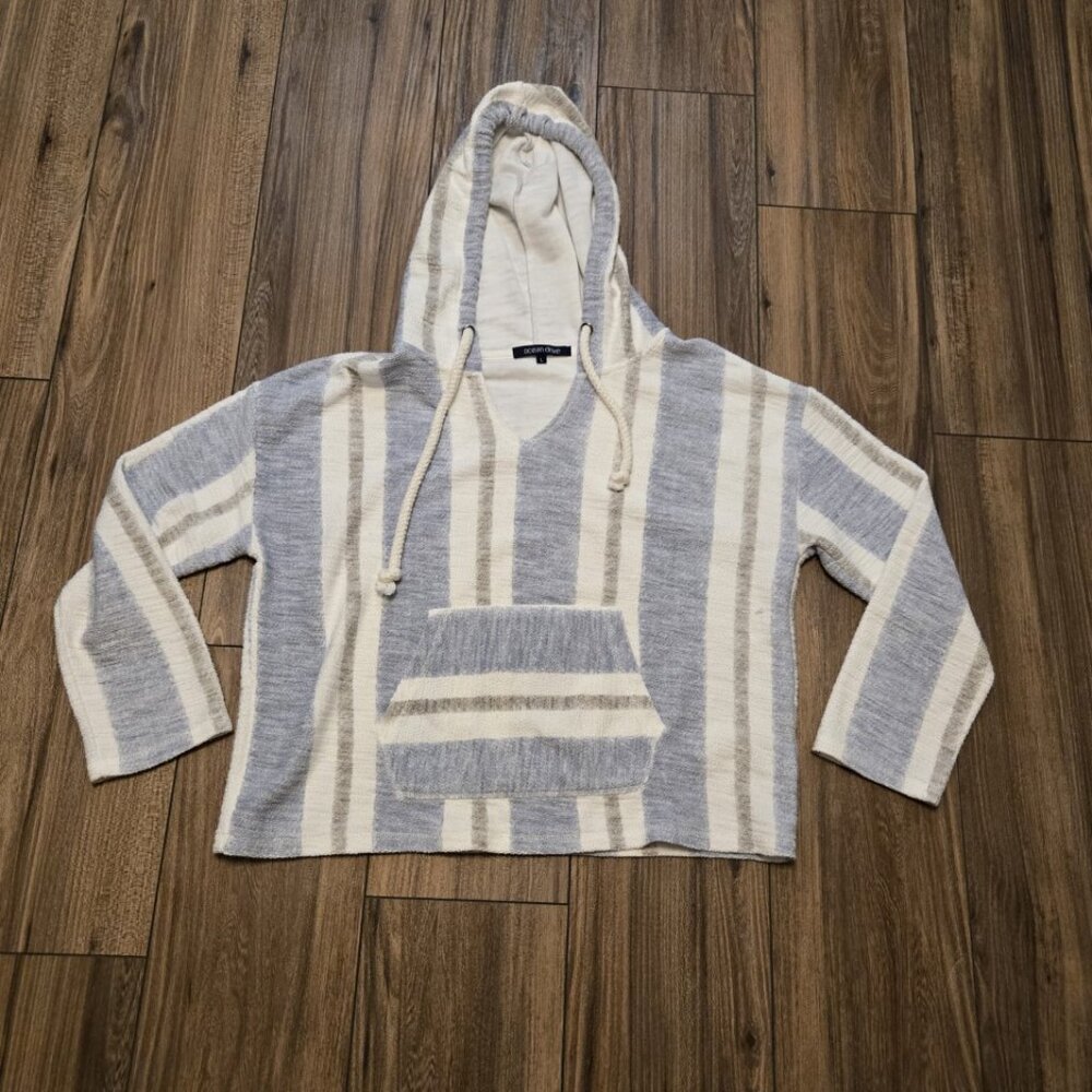 Ocean‎ Drive Striped Hooded Pull Over Super Soft Size Large EUC